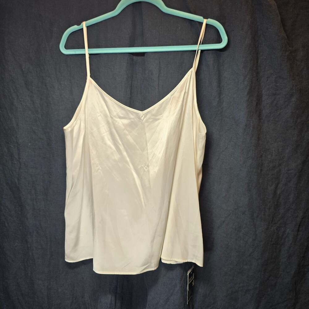 XXL 18 LilySilk 22M 100% Mulberry Silk Luxe Cami Tank Coquette Boho-chic - White